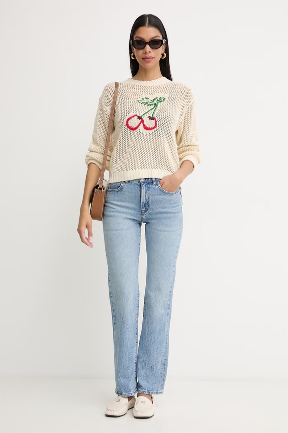 Twinset sweter damski bawełniany 261TT3300 beżowy SS26