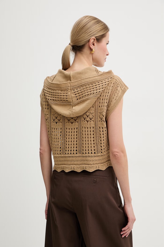 Odzież Twinset sweter bawełniany 261TT3261 brązowy