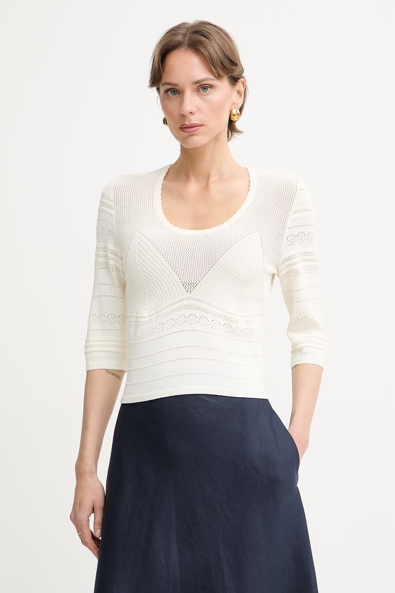 Twinset pulover pentru femei, cu vâscoză bej 261TT3292