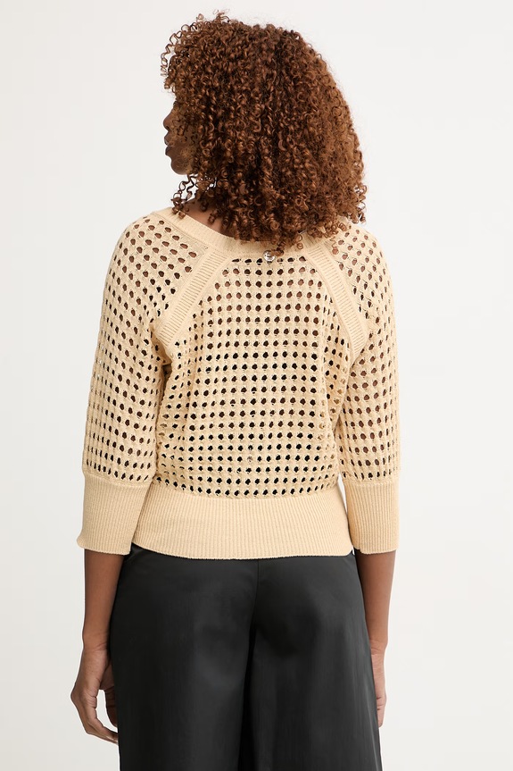 Odzież Twinset sweter damski z bawełną 261AT3050 beżowy