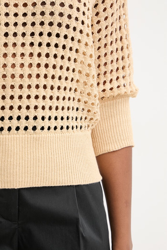 Twinset sweter damski z bawełną 261AT3050 beżowy