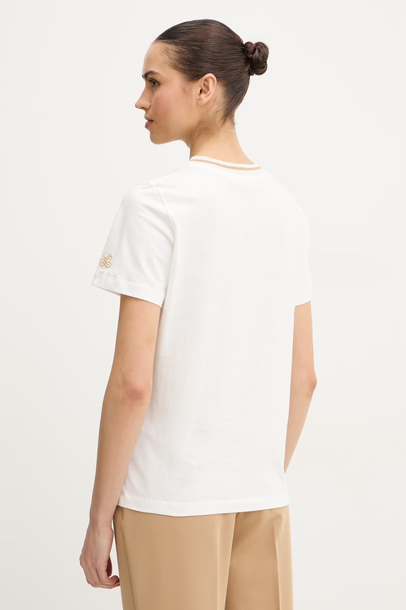 Odzież Luisa Spagnoli t-shirt bawełniany Balearica 543152 biały