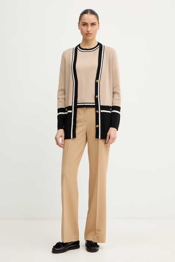 Luisa Spagnoli cardigan din lână Marinetta 100291 bej SS26