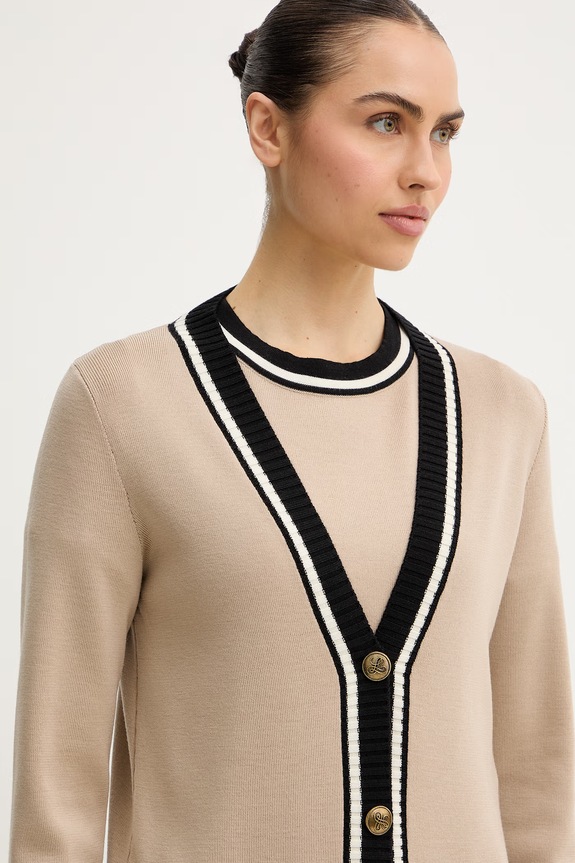 Luisa Spagnoli cardigan din lână Marinetta bej 100291