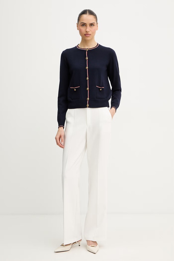 Luisa Spagnoli cardigan din lână Martorana 100293 bleumarin SS26