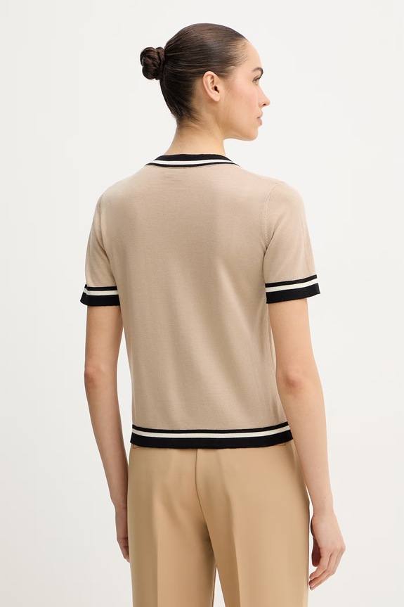 Îmbrăcăminte Luisa Spagnoli tricou de lână Mielina 100307. bej