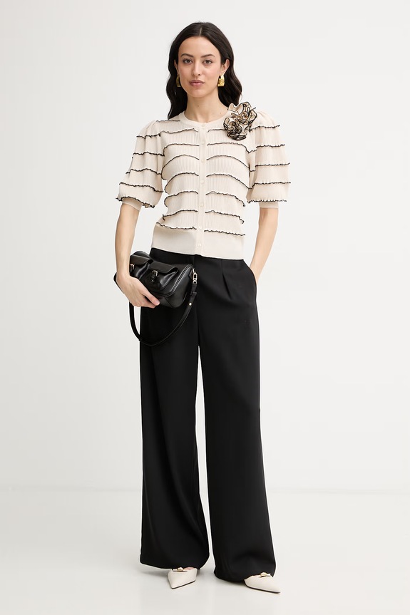 Luisa Spagnoli cardigan pentru femei, cu vâscoză Comuni 100380 bej SS26