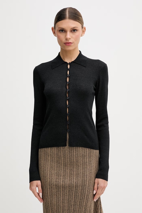 Sisley kardigan damski z lyocellem czarny 14Z4L500U