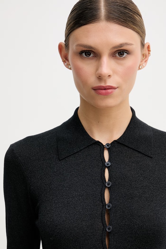Sisley kardigan damski z lyocellem czarny 14Z4L500U
