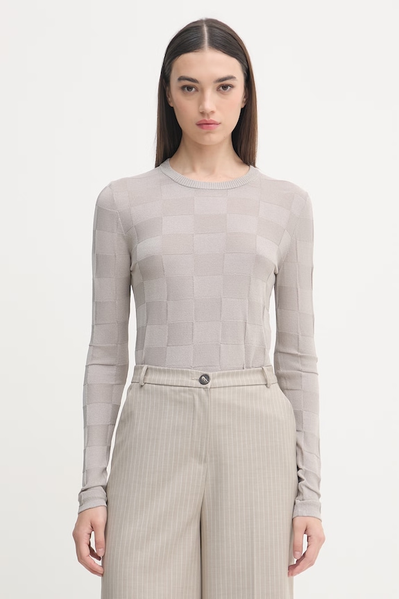 Sisley pulover de damă cu vâscoză gri 1TJ1L107N
