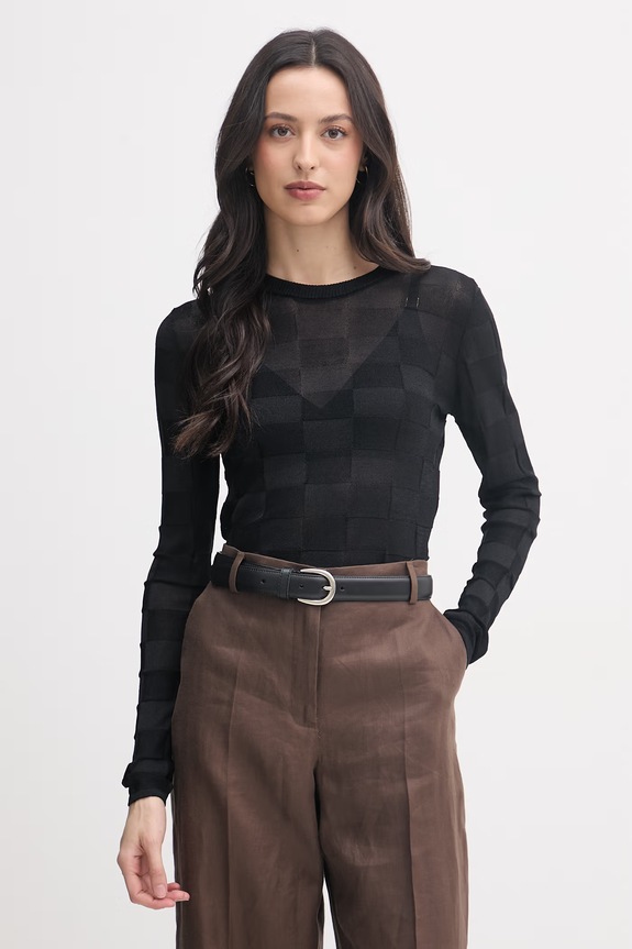 Sisley pulover de femei cu vâscoză negru 1TJ1L107N