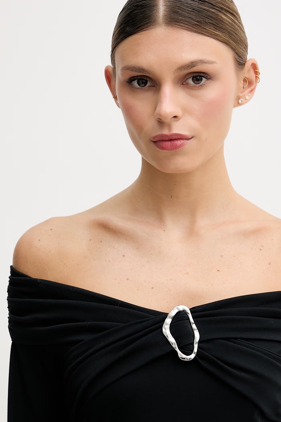 Sisley bluză pentru femei, cu vâscoză negru 3C5HL108R
