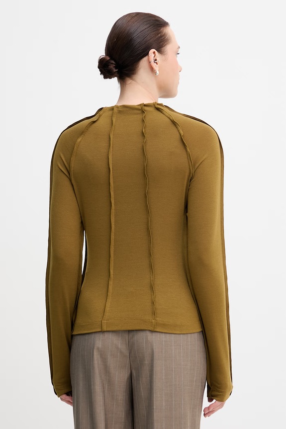 Odzież Sisley longsleeve damski 3XEPL108K zielony