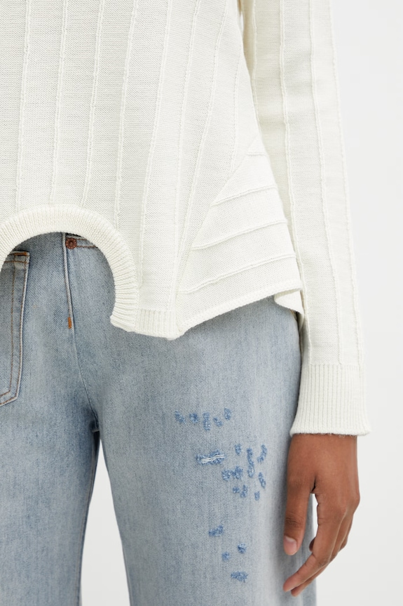 MM6 Maison Margiela Πουλόβερ γυναικείο με μαλλί μπεζ S52HL0059.M13212.102