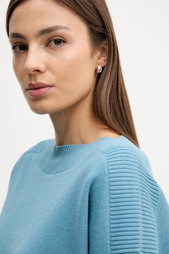 United Colors of Benetton pulover din amestec de lână albastru 10ICD10GC