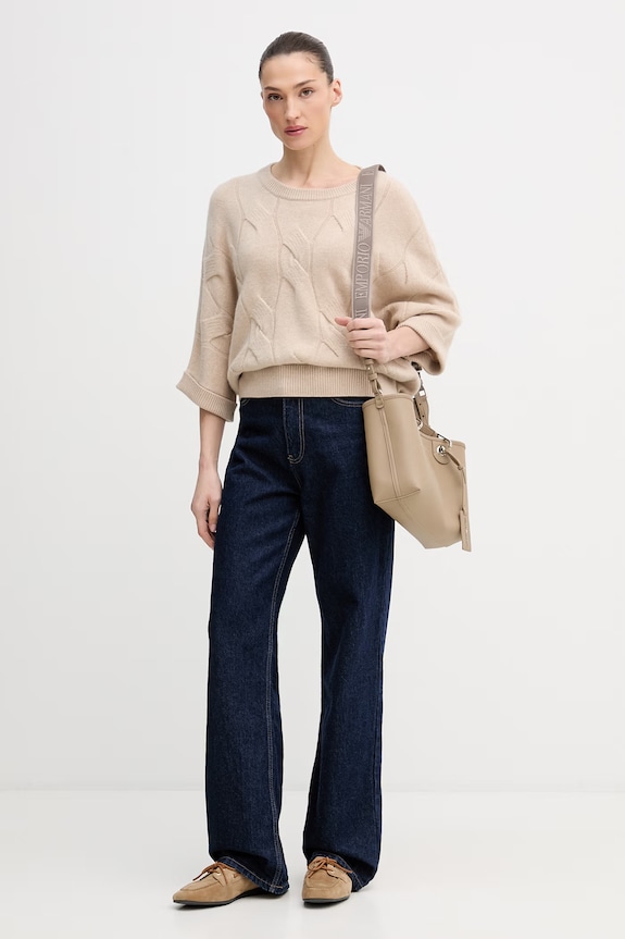United Colors of Benetton sweter kaszmirowy 10K1D10FE beżowy SS26