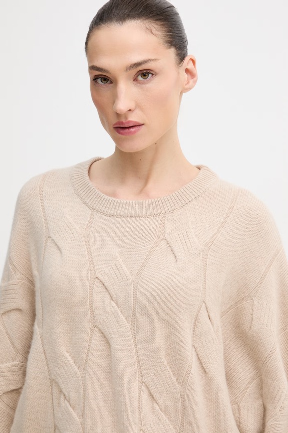 United Colors of Benetton sweter kaszmirowy beżowy 10K1D10FE