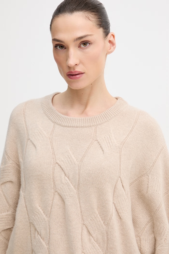 United Colors of Benetton sweter kaszmirowy beżowy 10K1D10FE