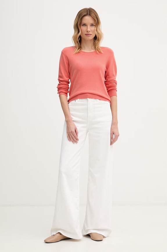 United Colors of Benetton sweter damski bawełniany 1C19D10FV pomarańczowy SS26