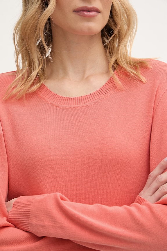 United Colors of Benetton sweter damski bawełniany 1C19D10FV pomarańczowy