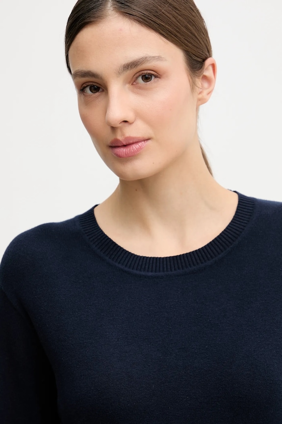United Colors of Benetton pulover de bumbac bleumarin 1C19D10FV