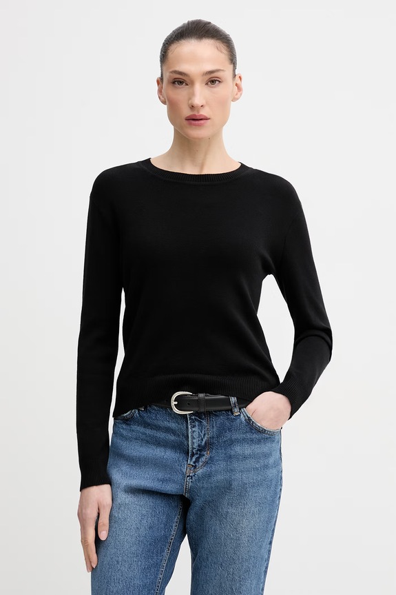 United Colors of Benetton sweter bawełniany bawełna czarny 1C19D10FV