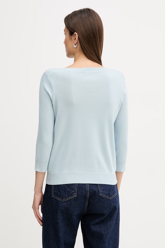 Îmbrăcăminte United Colors of Benetton pulover de damă din bumbac 1C19D10G1 albastru