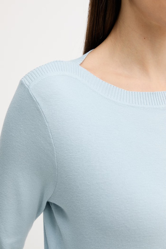 United Colors of Benetton pulover de damă din bumbac 1C19D10G1 albastru