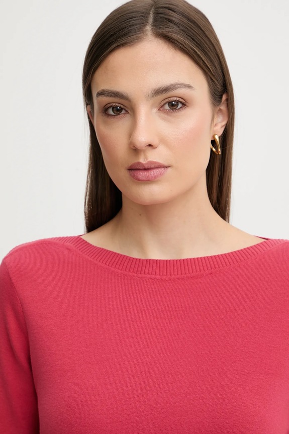 United Colors of Benetton pulover de damă de bumbac rosu 1C19D10G1