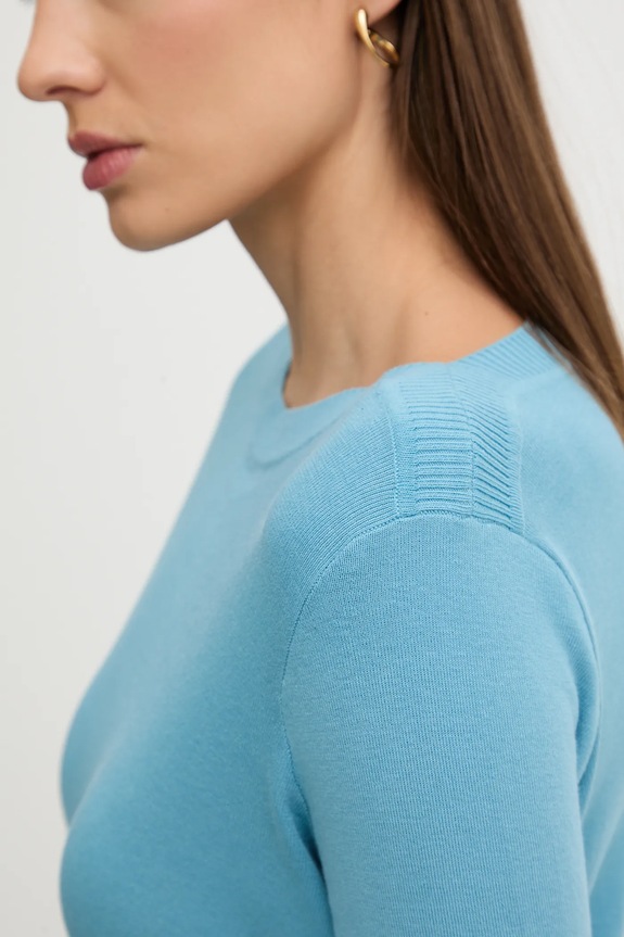 United Colors of Benetton sweter damski bawełniany 1C19D10G1 niebieski