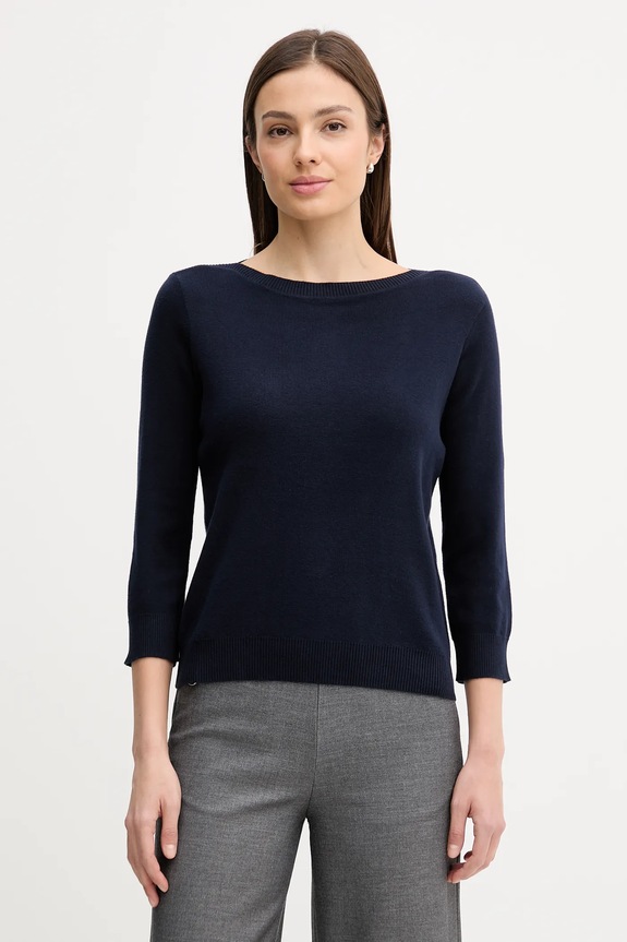 United Colors of Benetton pulover damă de bumbac subtiri bleumarin 1C19D10G1