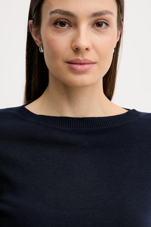 United Colors of Benetton pulover damă de bumbac bleumarin 1C19D10G1