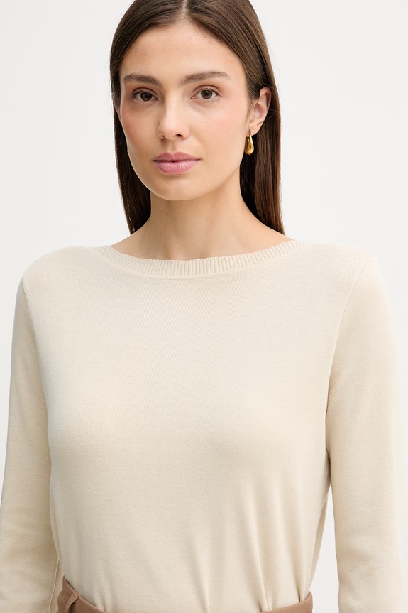 United Colors of Benetton sweter damski bawełniany beżowy 1C19D10G1