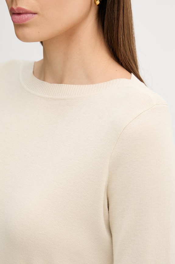 United Colors of Benetton sweter damski bawełniany 1C19D10G1 beżowy