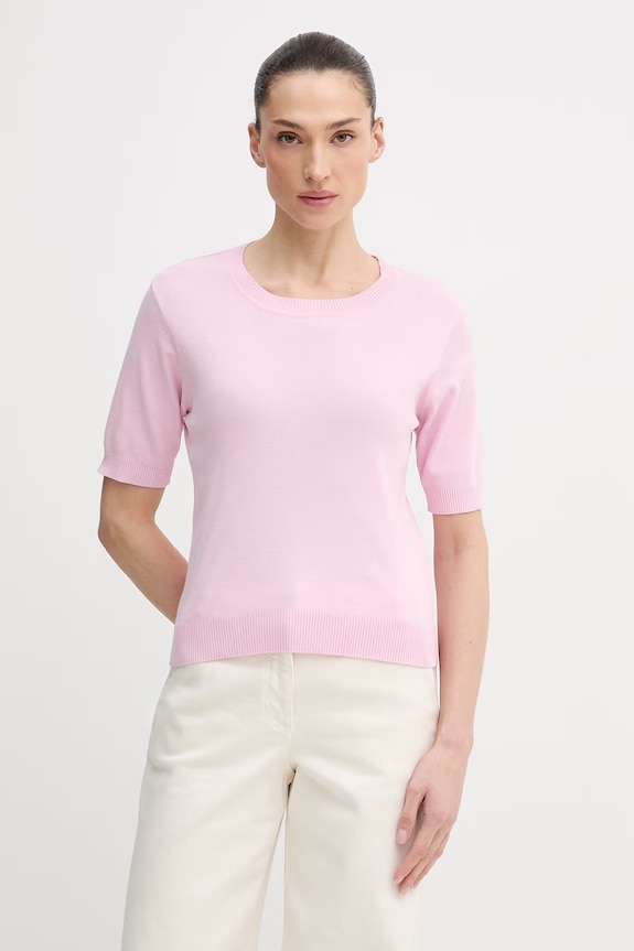 Bavlnené tričko United Colors of Benetton jednofarebný ružová 1C19D10G2