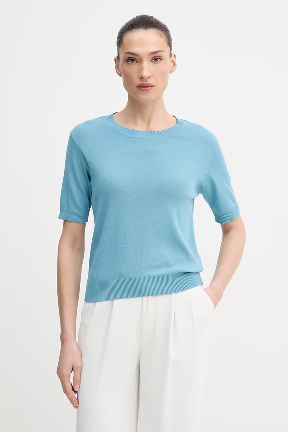 United Colors of Benetton T-shirt damski bawełniany bawełna niebieski 1C19D10G2