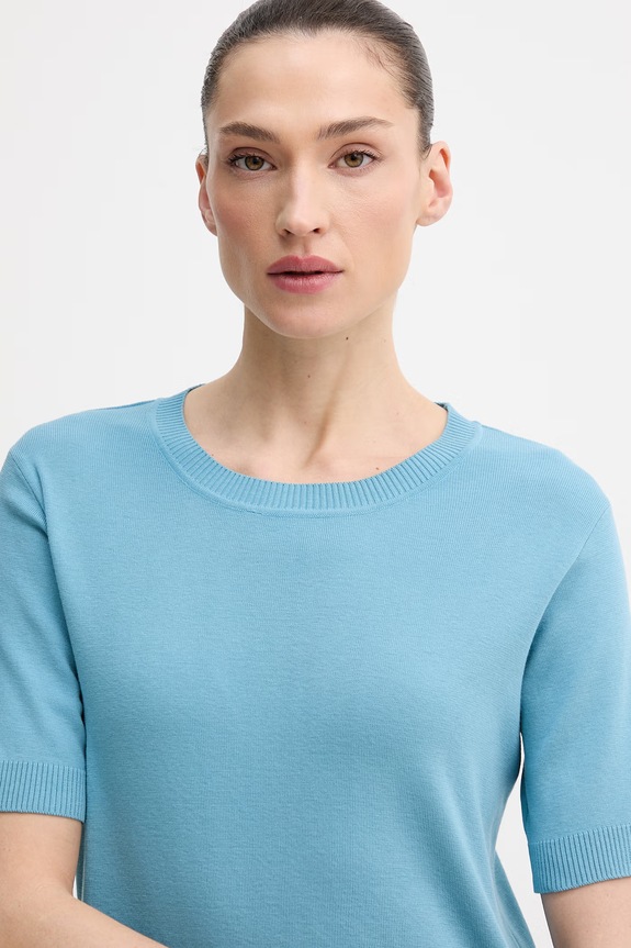 United Colors of Benetton T-shirt damski bawełniany niebieski 1C19D10G2