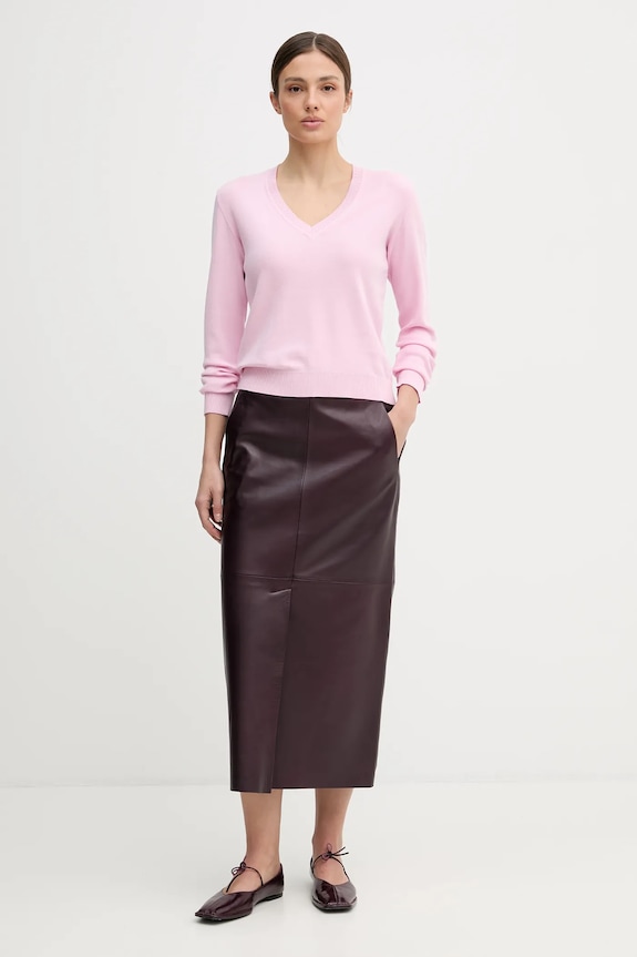 United Colors of Benetton pulover de bumbac 1C19D403N roz SS26