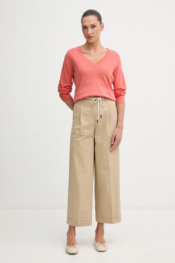 United Colors of Benetton sweter damski bawełniany 1C19D403N pomarańczowy SS26