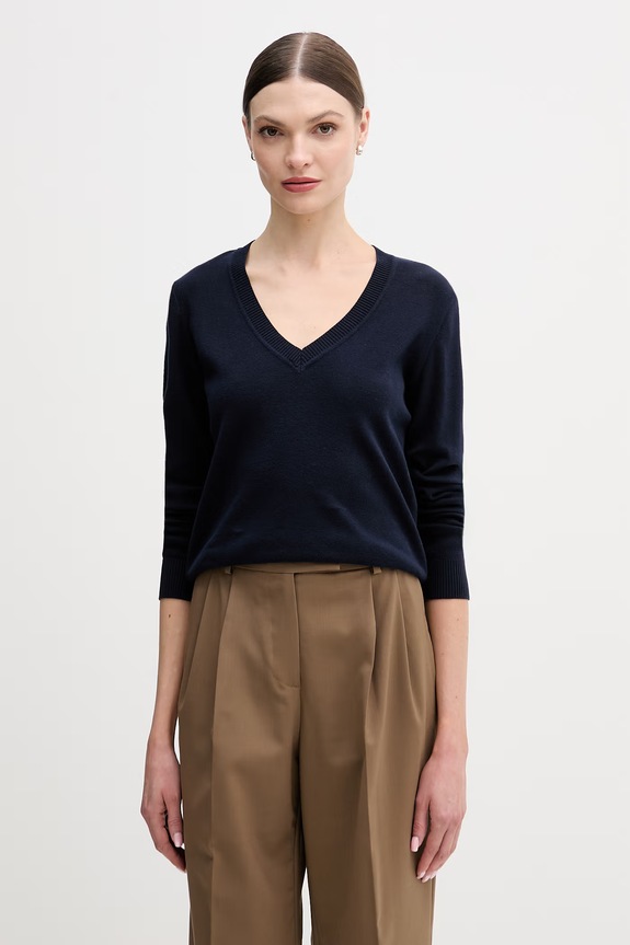 United Colors of Benetton pulover pentru femei din bumbac subtiri bleumarin 1C19D403N