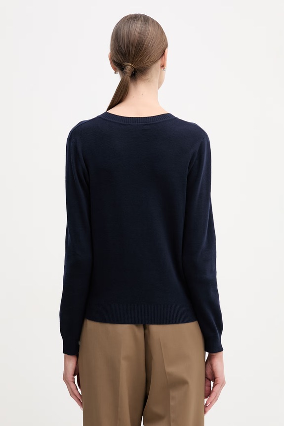 Îmbrăcăminte United Colors of Benetton pulover pentru femei din bumbac 1C19D403N bleumarin