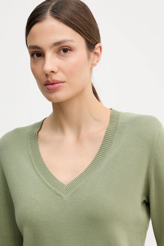 United Colors of Benetton pulover de bumbac verde 1C19D403N