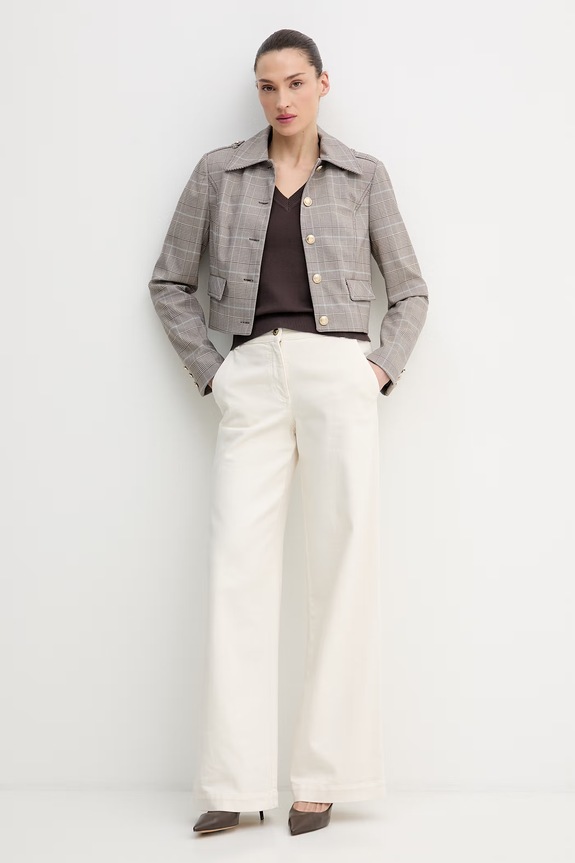 United Colors of Benetton pulover pentru femei din bumbac 1C19D403N maro SS26