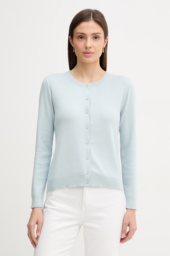 United Colors of Benetton cardigan de damă din bumbac albastru 1C19D502P
