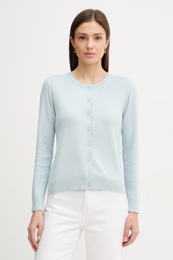 United Colors of Benetton cardigan de damă din bumbac albastru 1C19D502P