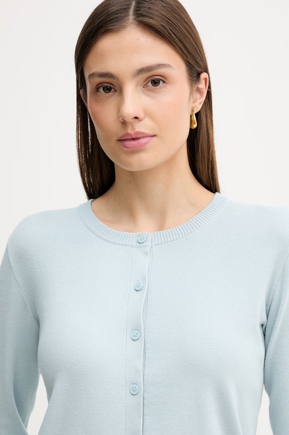United Colors of Benetton cardigan de damă din bumbac albastru 1C19D502P