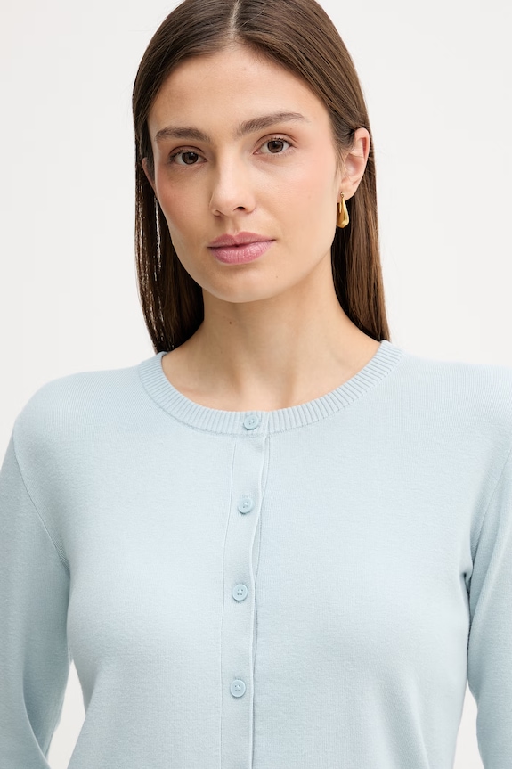 United Colors of Benetton cardigan de damă din bumbac albastru 1C19D502P