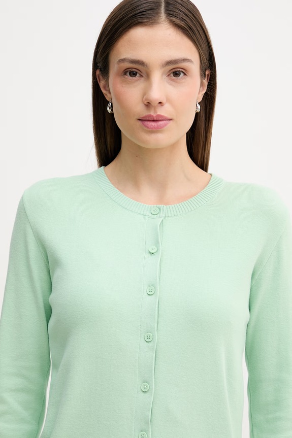 United Colors of Benetton cardigan de damă din bumbac verde 1C19D502P