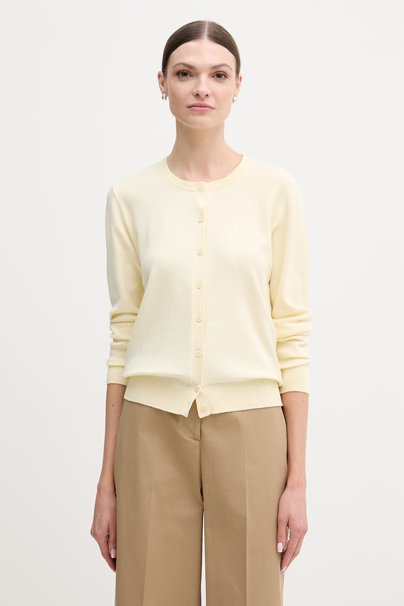 United Colors of Benetton kardigan damski bawełniany żółty 1C19D502P