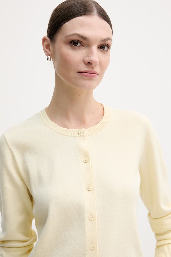 United Colors of Benetton kardigan damski bawełniany żółty 1C19D502P